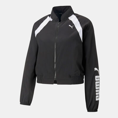 PUMA Women's Fit Woven Fashion Jacket Black