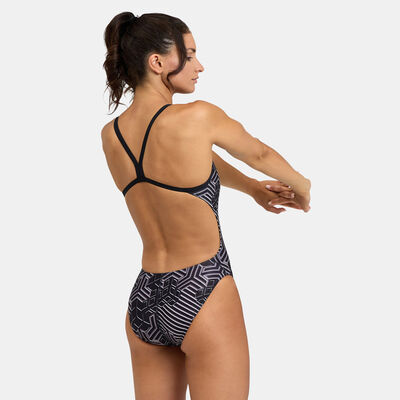 Arena Women's Kikko Pro Challenge Back One-Piece Swimsuit Black