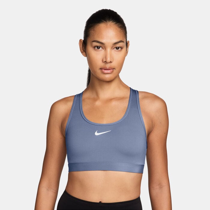 Nike Women's Swoosh Medium Support Training Sports Bra Blue Nike Women's Swoosh Medium Support Training Sports Bra Blue image number 0