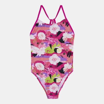 Speedo Kids' Punk Floral Lane Line Back Allover Print Swimsuit Multi-Color Speedo Kids' Punk Floral Lane Line Back Allover Print Swimsuit Multi-Color