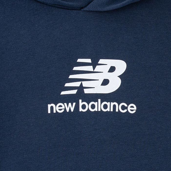 New Balance Kids' Stacked Logo Hoodie Blue New Balance Kids' Stacked Logo Hoodie Blue image number 2