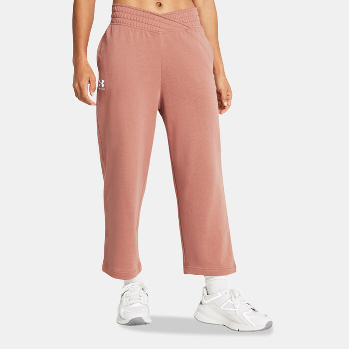 Under Armour Women's Rival Wide Leg Crop Pants Red Under Armour Women's Rival Wide Leg Crop Pants Red image number 0