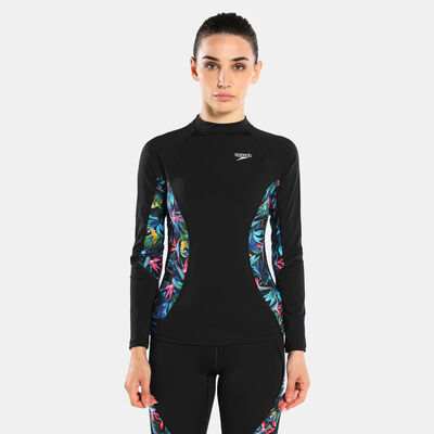 Speedo Women's Printed Rashguard Black