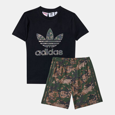 adidas Originals Kids' Camo Shorts and T-Shirt Set Black
