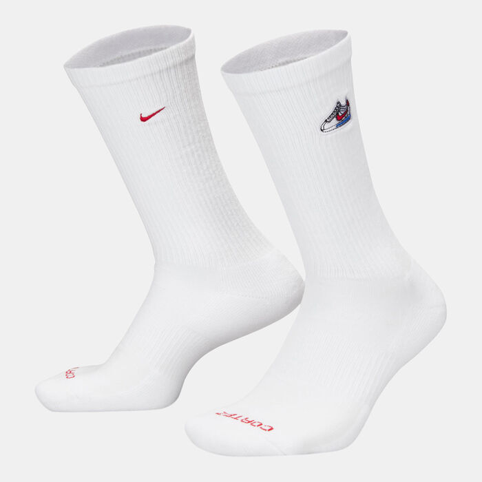 Nike Men's Everyday Cushioned Crew Socks (1 Pair) White Nike Men's Everyday Cushioned Crew Socks (1 Pair) White image number 0
