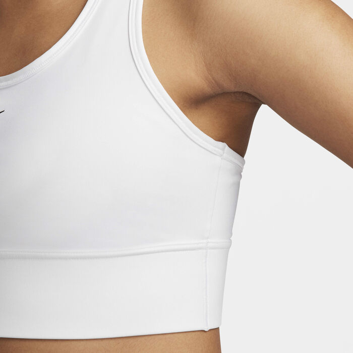 Nike Women's Swoosh Medium-Support Padded Longline Sports Bra White Nike Women's Swoosh Medium-Support Padded Longline Sports Bra White image number 4