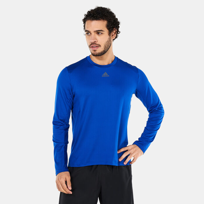 adidas Men's HIIT Long Sleeve Training T-Shirt Blue adidas Men's HIIT Long Sleeve Training T-Shirt Blue image number 0