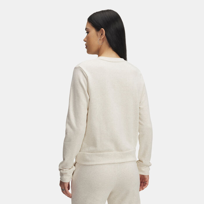 Under Armour Women's Rival Terry Sweatshirt White Under Armour Women's Rival Terry Sweatshirt White image number 1