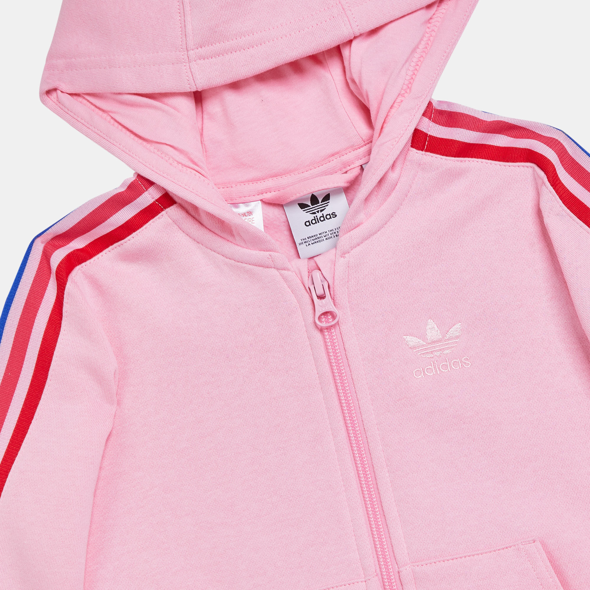 Adidas trefoil hoodie set pink top