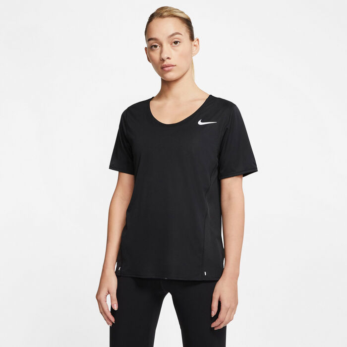 Nike Women's City Sleek Running T-Shirt Black image number 0