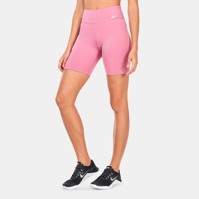 Nike Women's One Mid-Rise 7-Inch Bike Shorts Pink