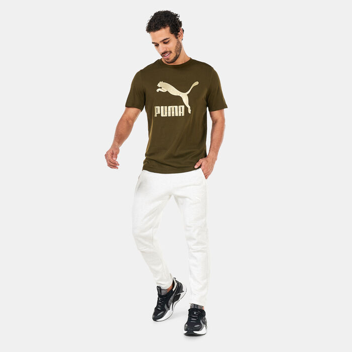 PUMA Men's Classics Logo Metallic T-Shirt Brown PUMA Men's Classics Logo Metallic T-Shirt Brown image number 2