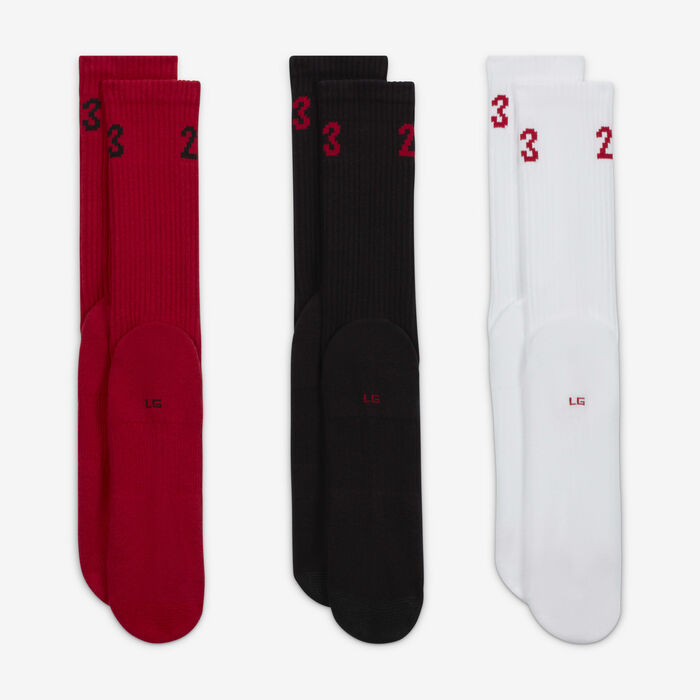 Jordan Essentials Crew Socks (3 Pairs) Multi-Color image number 2