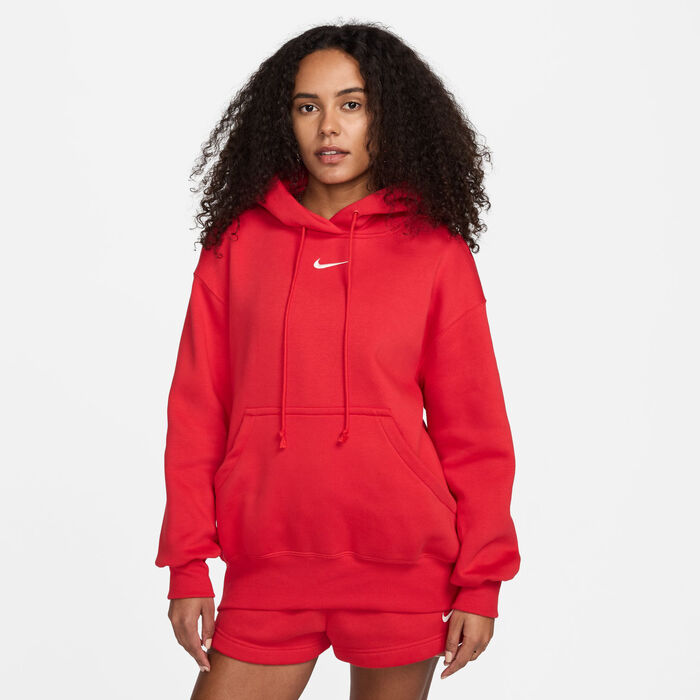 Nike Women's Sportswear Phoenix Fleece Hoodie Red image number 2