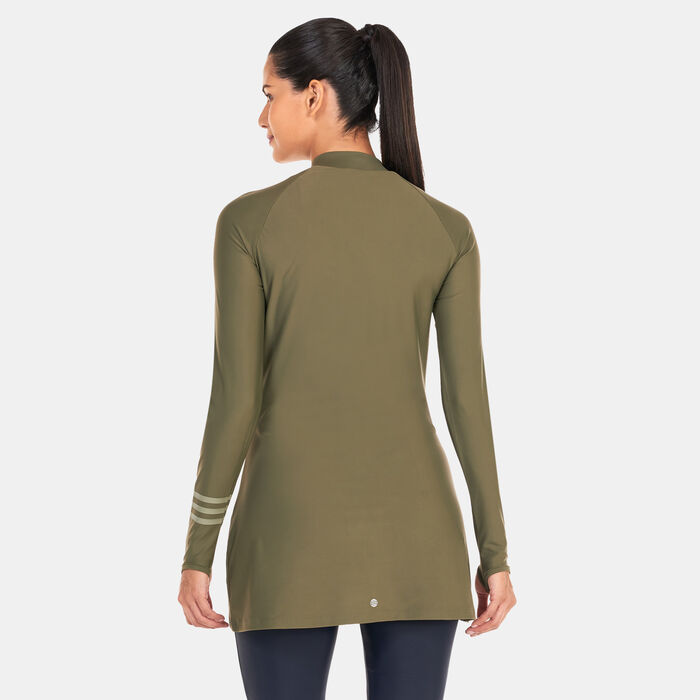 adidas Women's 3-Stripes Swimming Top Green image number 1