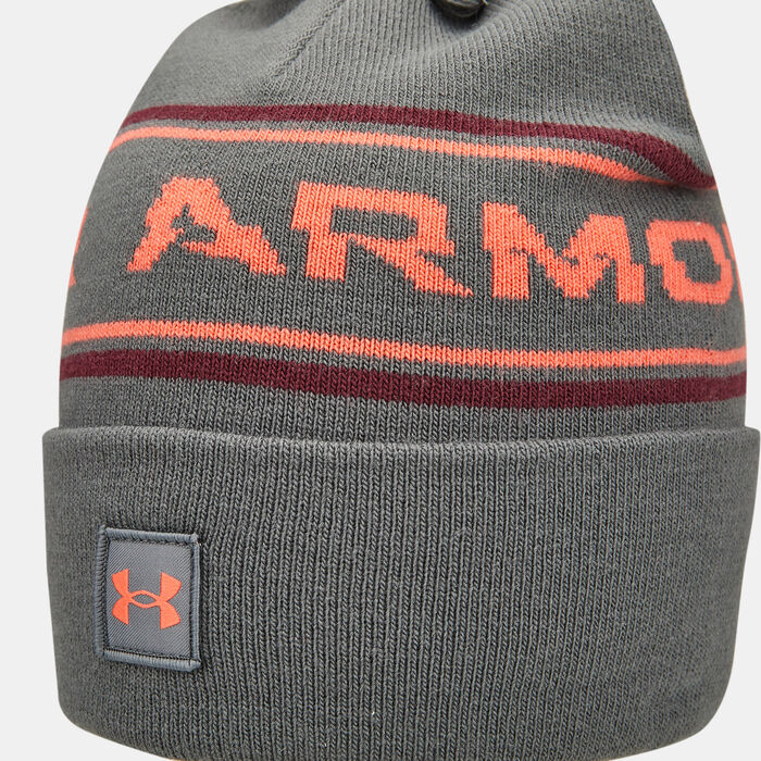 Under Armour Men's Halftime Pom Beanie Grey Under Armour Men's Halftime Pom Beanie Grey image number 2