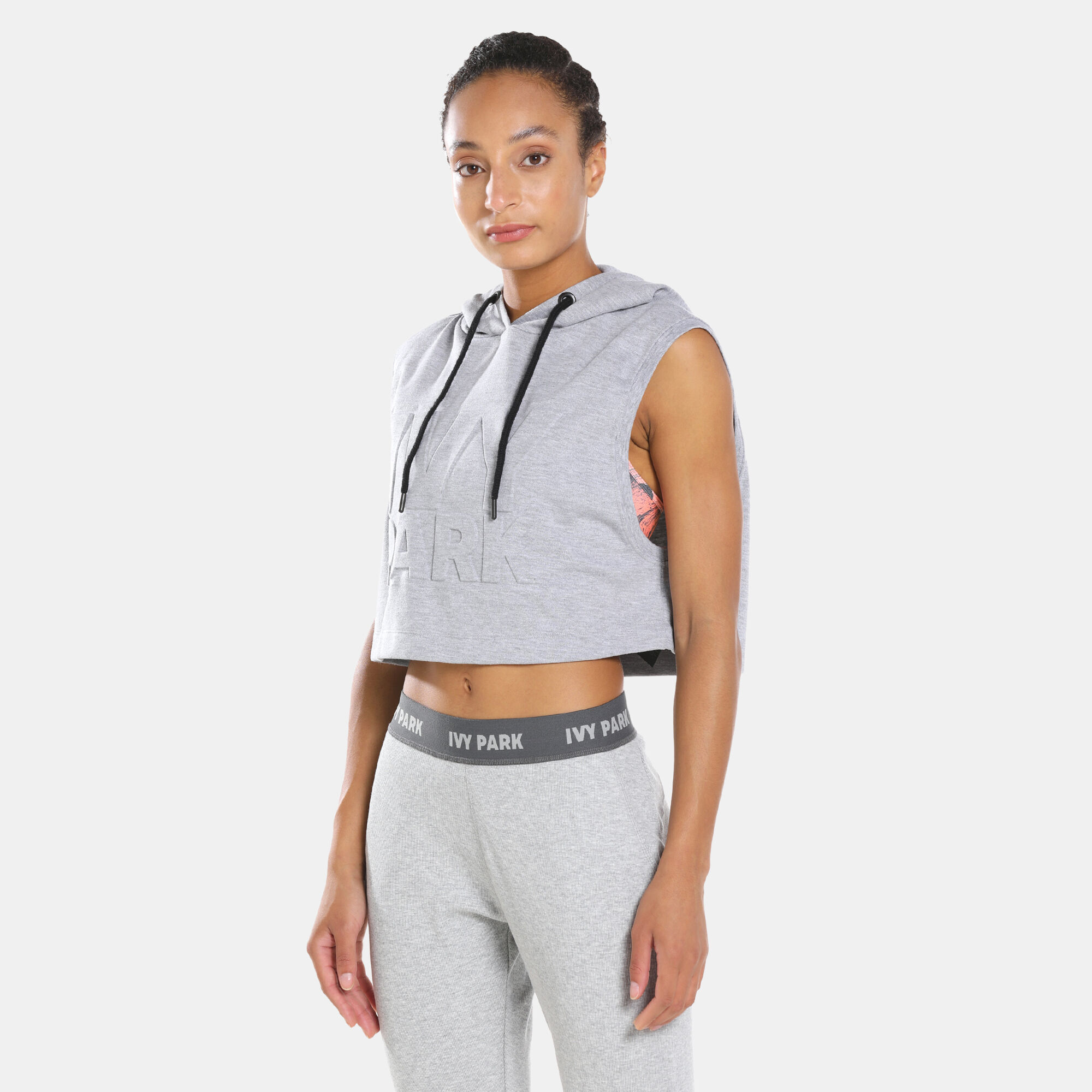 Women s Logo Crop Sleeveless Hoodie