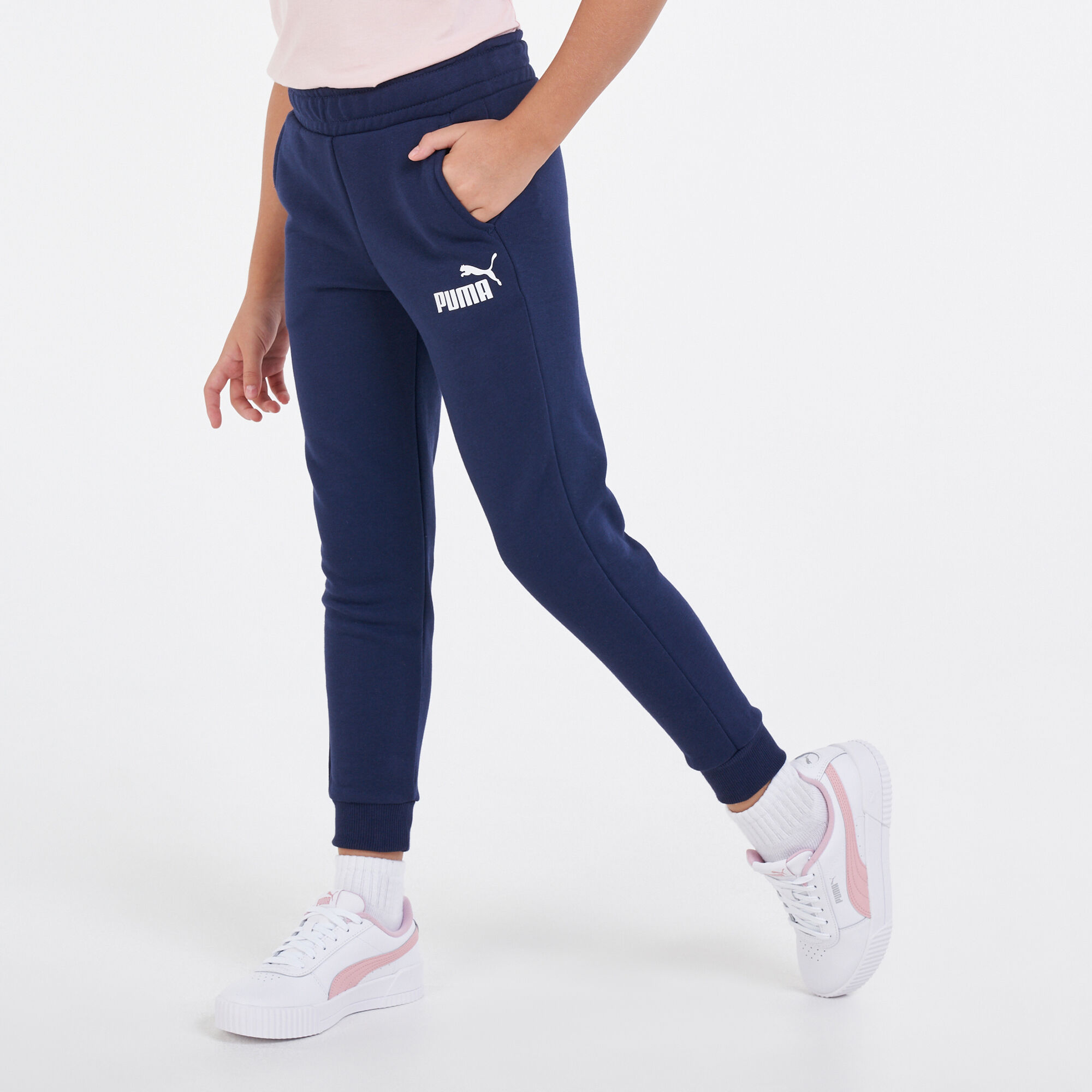 Buy PUMA Kids Essentials Logo Sweatpants Blue in KSA SSS