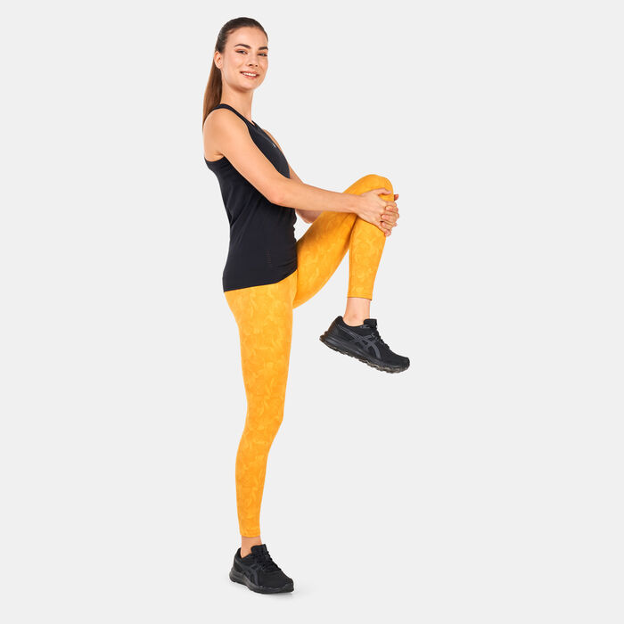 ASICS Women's Runkoyo Jacquard Leggings yellow image number 2