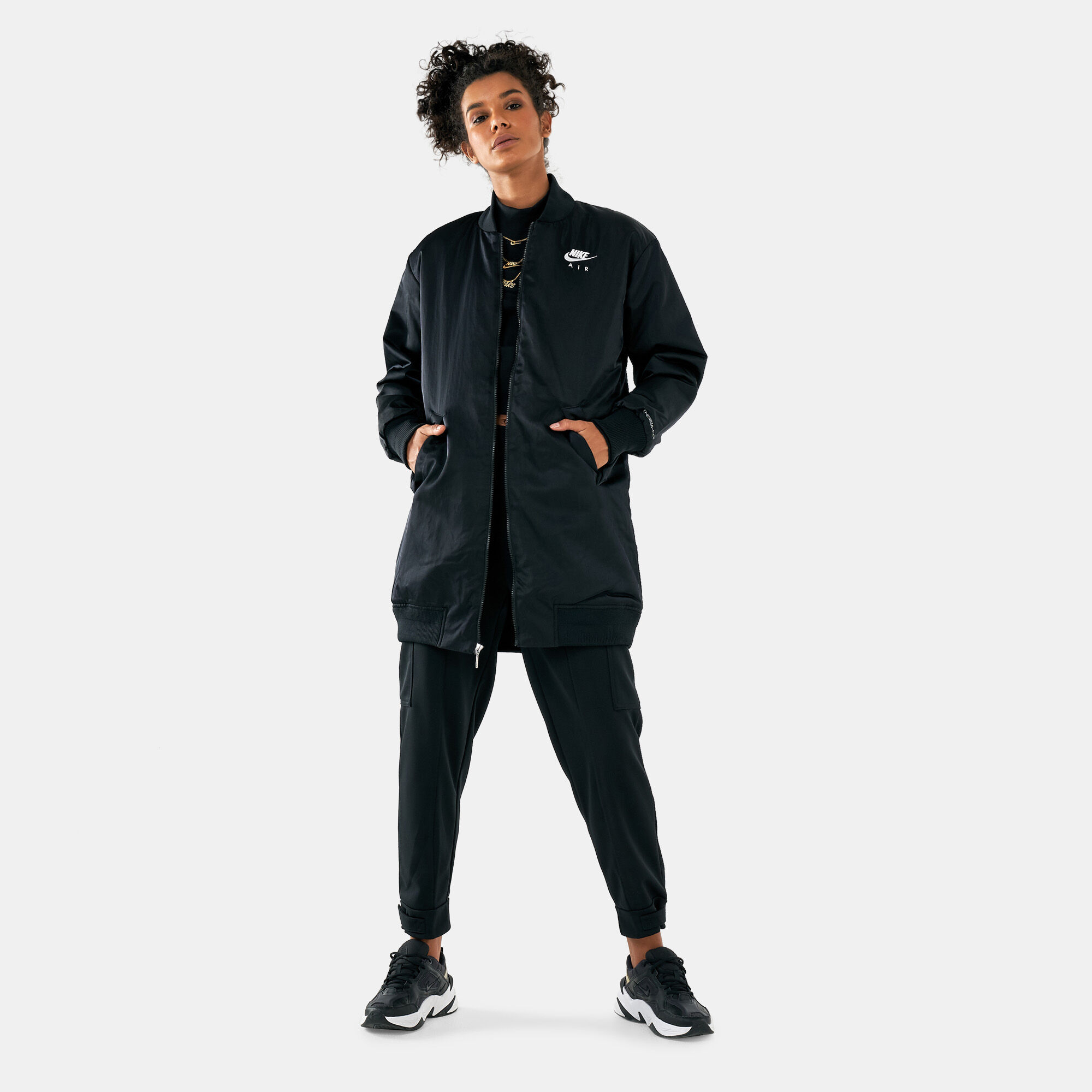 Nike long best sale bomber jacket