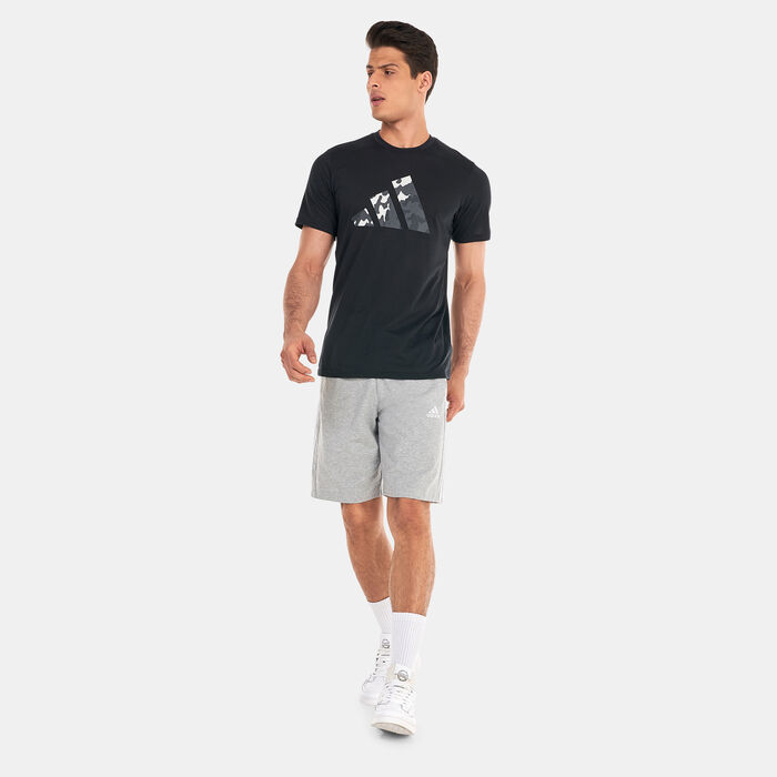 adidas Men's Essentials Single Jersey 3-Stripes Shorts Grey adidas Men's Essentials Single Jersey 3-Stripes Shorts Grey image number 2