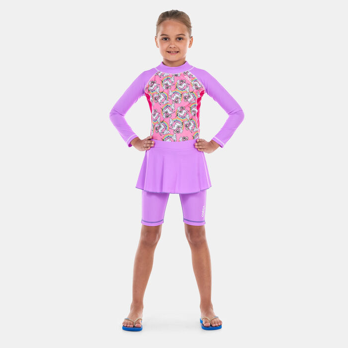 COEGA Kids' Skirted Swim Long Shorts Purple image number 2