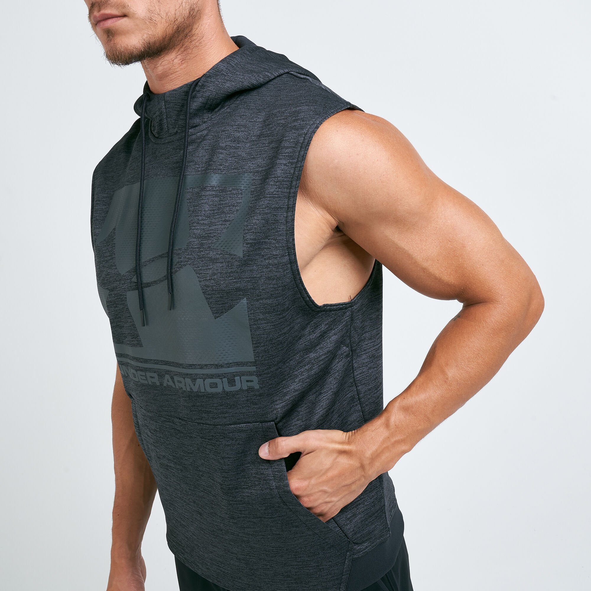 Under armour fleece sleeveless hoodie hot sale