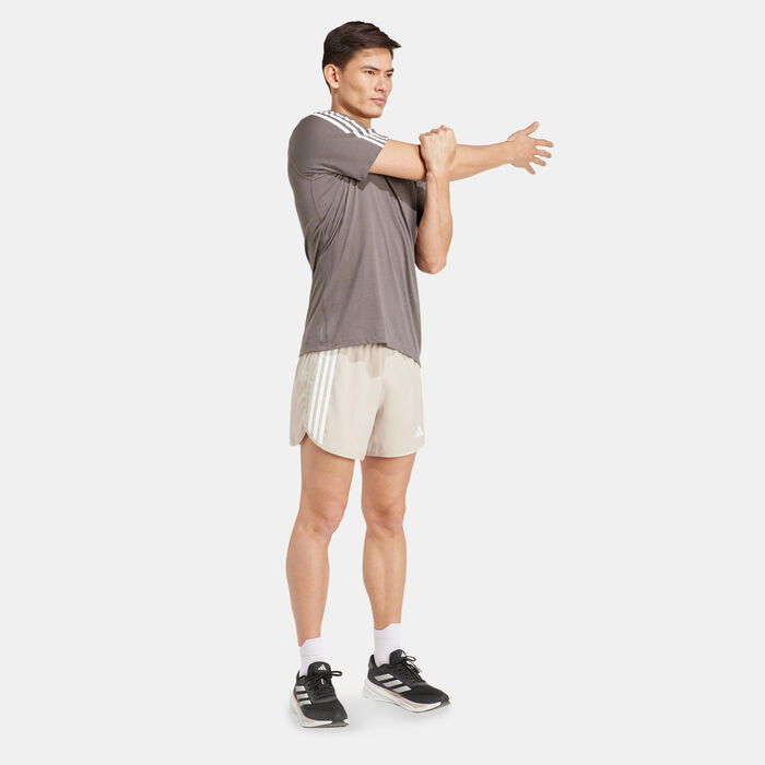 adidas Men's Own The Run 3-Stripes Shorts Blue adidas Men's Own The Run 3-Stripes Shorts Blue image number 2