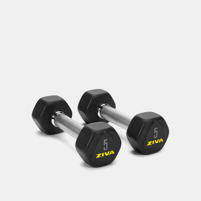 ZIVA Performance Hexagon Steel Dumbbell - 5kg (1 Pair) Multi-Color ZIVA Performance Hexagon Steel Dumbbell - 5kg (1 Pair) Multi-Color image number 0