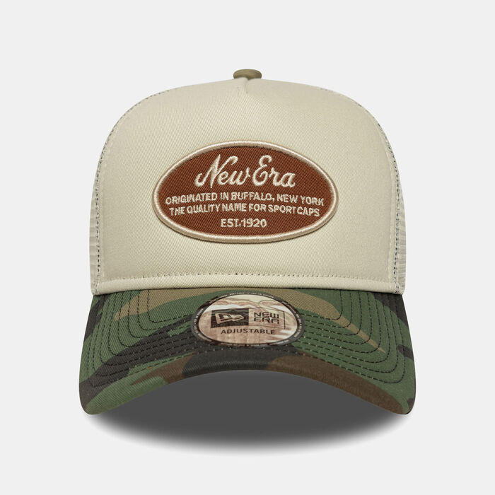 New Era Men's Oval Patch Camo Trucker Cap Beige New Era Men's Oval Patch Camo Trucker Cap Beige image number 0