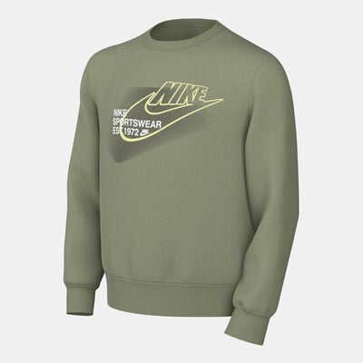 Nike Kids' Sportswear Standard Issue Sweatshirt Green Nike Kids' Sportswear Standard Issue Sweatshirt Green