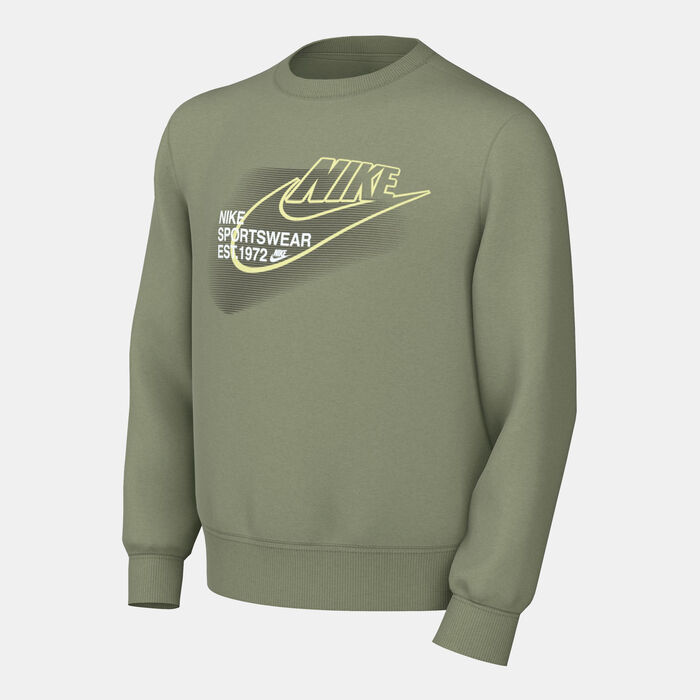 Nike Kids' Sportswear Standard Issue Sweatshirt Green Nike Kids' Sportswear Standard Issue Sweatshirt Green image number 1