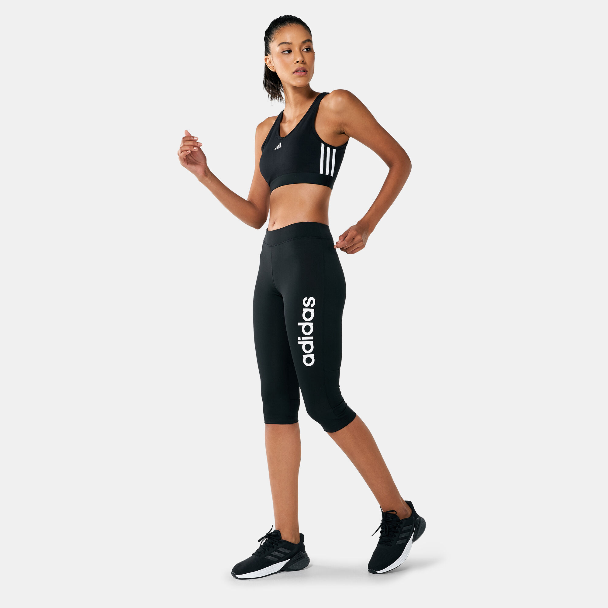 Adidas 3 sales stripe bra
