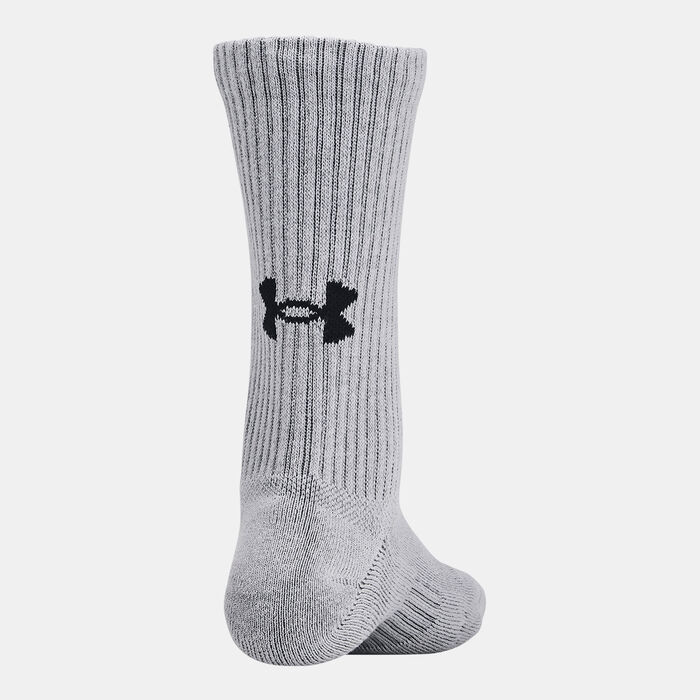 Under Armour Kids' Training Cotton Crew Socks (6 Pairs) Grey Under Armour Kids' Training Cotton Crew Socks (6 Pairs) Grey image number 1