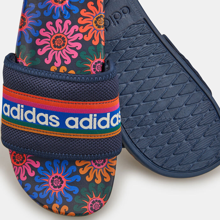 adidas Women's Adilette Comfort Slides Blue adidas Women's Adilette Comfort Slides Blue image number 2