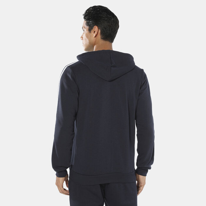 Men's Essentials French Terry 3-Stripes Full-Zip Hoodie Men's Essentials French Terry 3-Stripes Full-Zip Hoodie image number 1