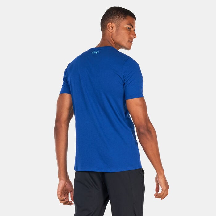 Under Armour Men's Project Rock Training T-Shirt Blue Under Armour Men's Project Rock Training T-Shirt Blue image number 1