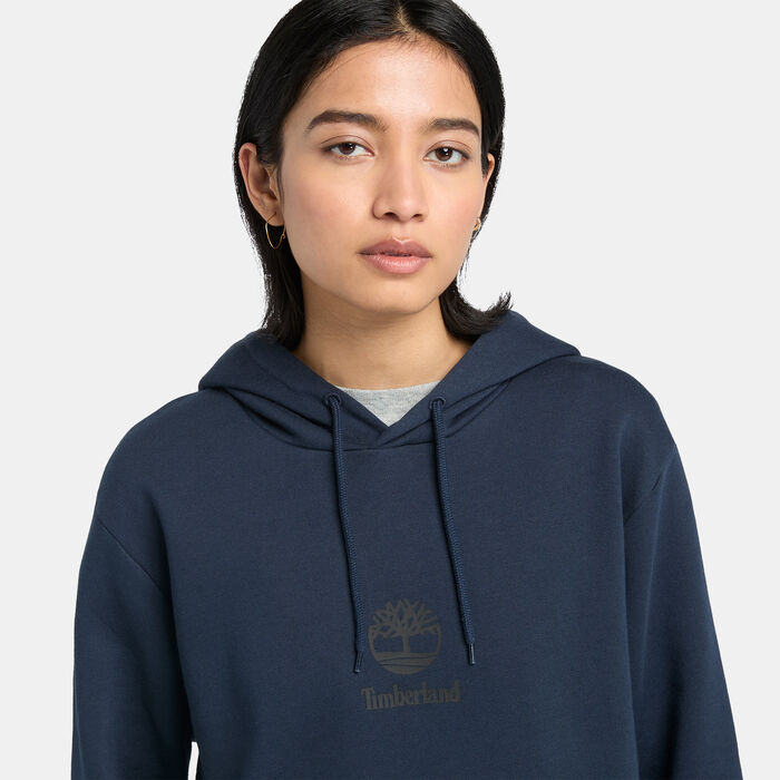Timberland Men's Small Logo Print Hoodie Blue Timberland Men's Small Logo Print Hoodie Blue image number 3