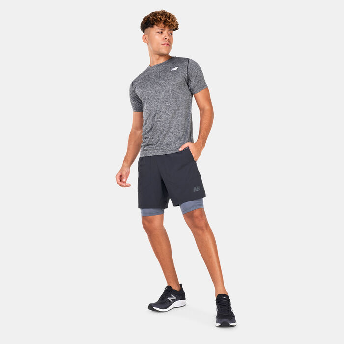 New Balance Men's R.W.Tech 7-inch 2-in-1 Shorts Black image number 2