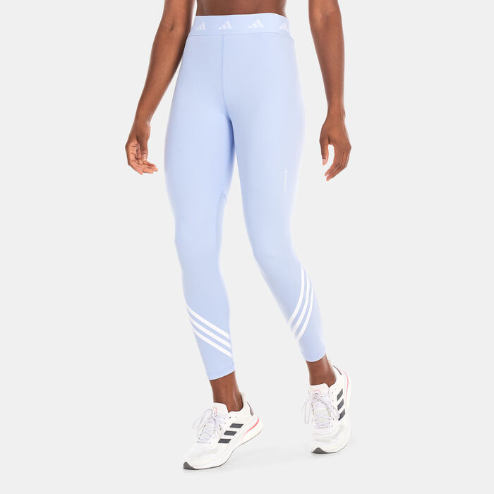 adidas Women's Techfit 3-Stripes Leggings Blue adidas Women's Techfit 3-Stripes Leggings Blue image number 0