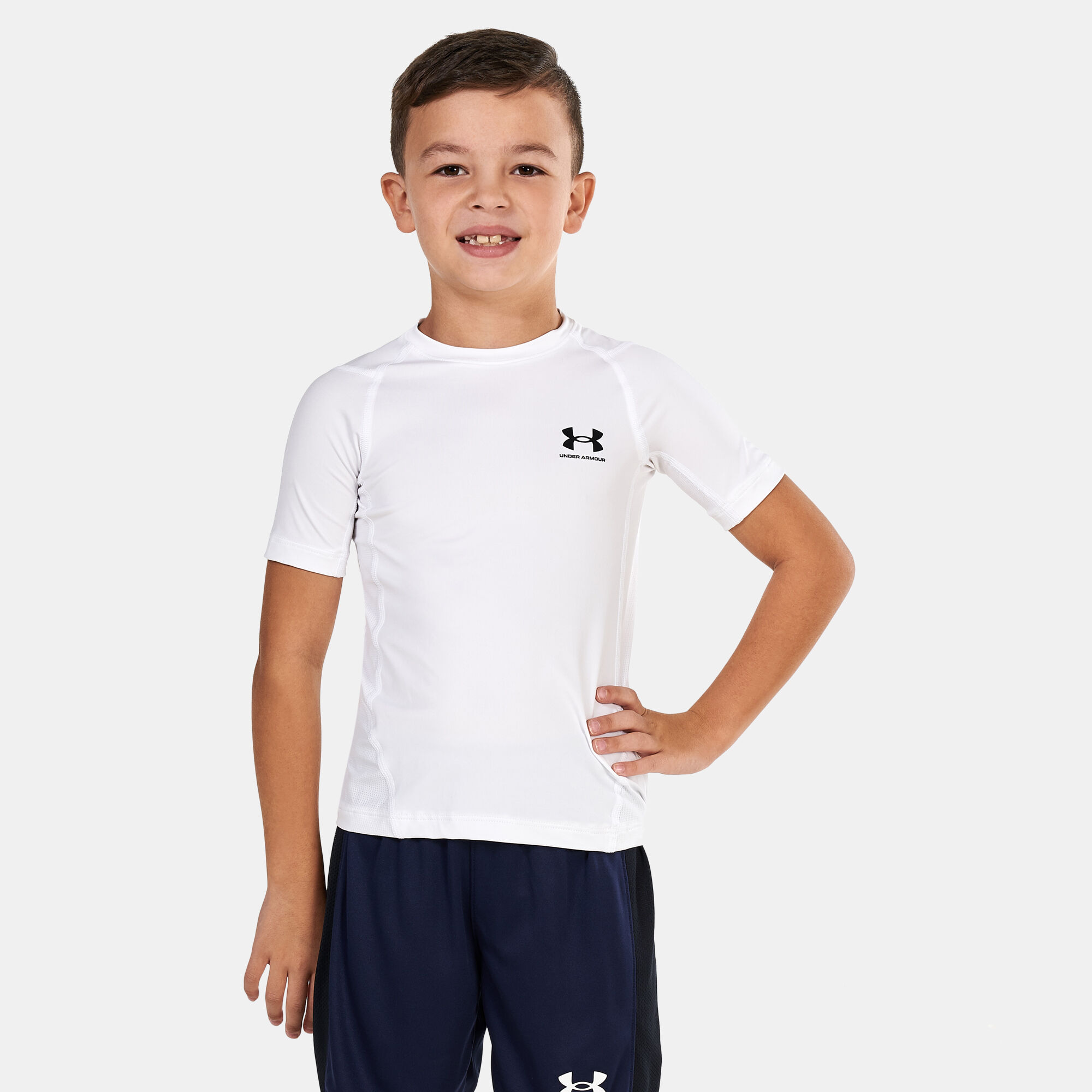Buy Under Armour Kids HeatGear Armour T Shirt White in KSA SSS