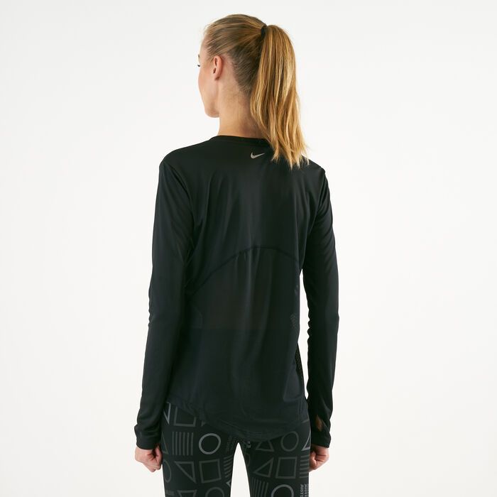 Nike Women's Miler T-Shirt Black Nike Women's Miler T-Shirt Black image number 1