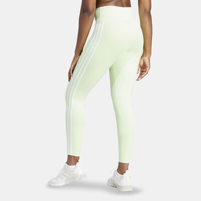 adidas Women's Train Essentials 3-Stripes High-Waisted 7/8 Leggings Green
