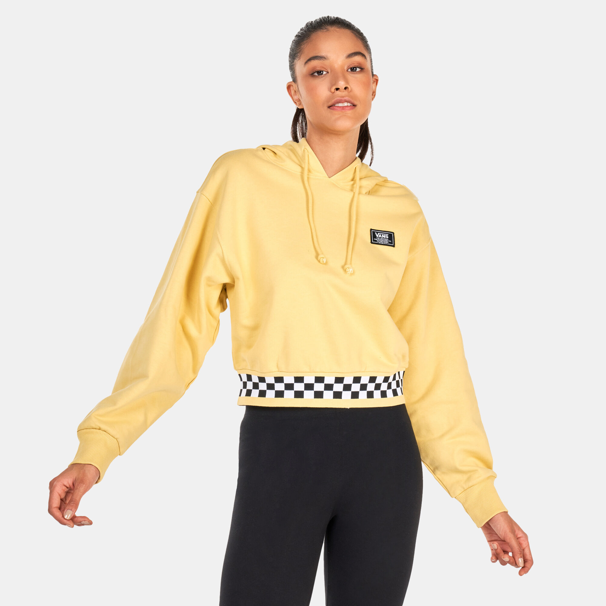 Yellow vans cropped hoodie on sale