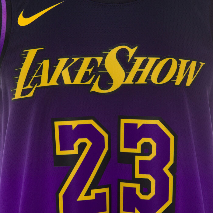 Nike Men's NBA 24/25 Los Angeles Lakers City Edition Swingman Basketball Jersey Purple Nike Men's NBA 24/25 Los Angeles Lakers City Edition Swingman Basketball Jersey Purple image number 2