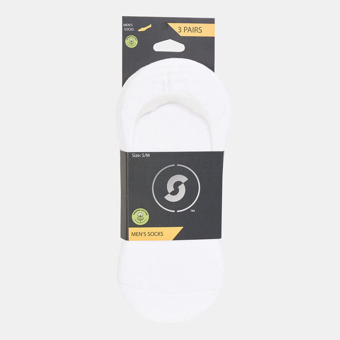 Sun and Sand Sports Men's Half-Cushioned No-Show Socks (3 Pack) - S/M White image number 1