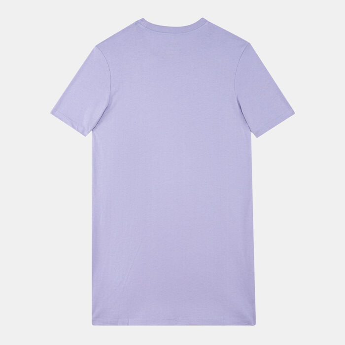 Vans Kids' Floral Check Daisy Print T-Shirt Dress Purple image number 1