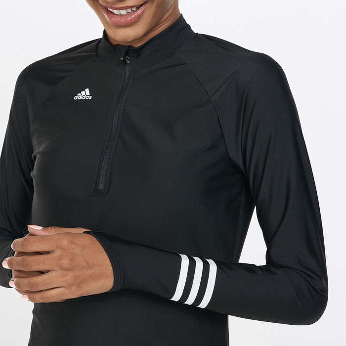 adidas Women's 3-Stripes Swimming Top Black adidas Women's 3-Stripes Swimming Top Black image number 7