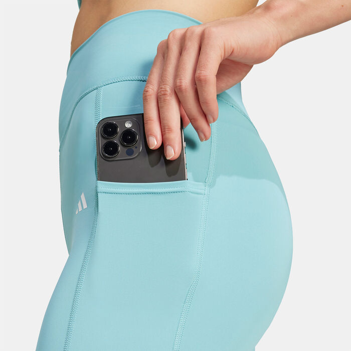 adidas Women's Optime Full-Length Training Leggings Green adidas Women's Optime Full-Length Training Leggings Green image number 3