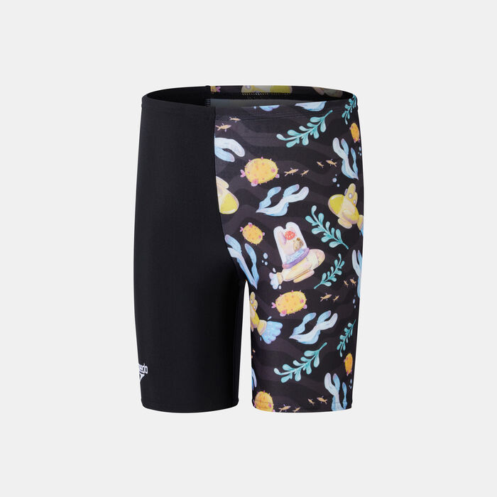 Speedo Kids' Digital Allover Swimming Jammers Black image number 0